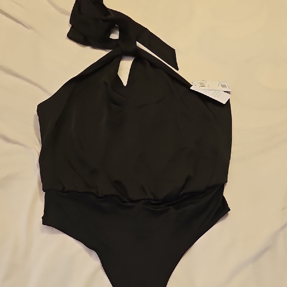 Guess Eco Jet Black Bodysuit Halter Neck